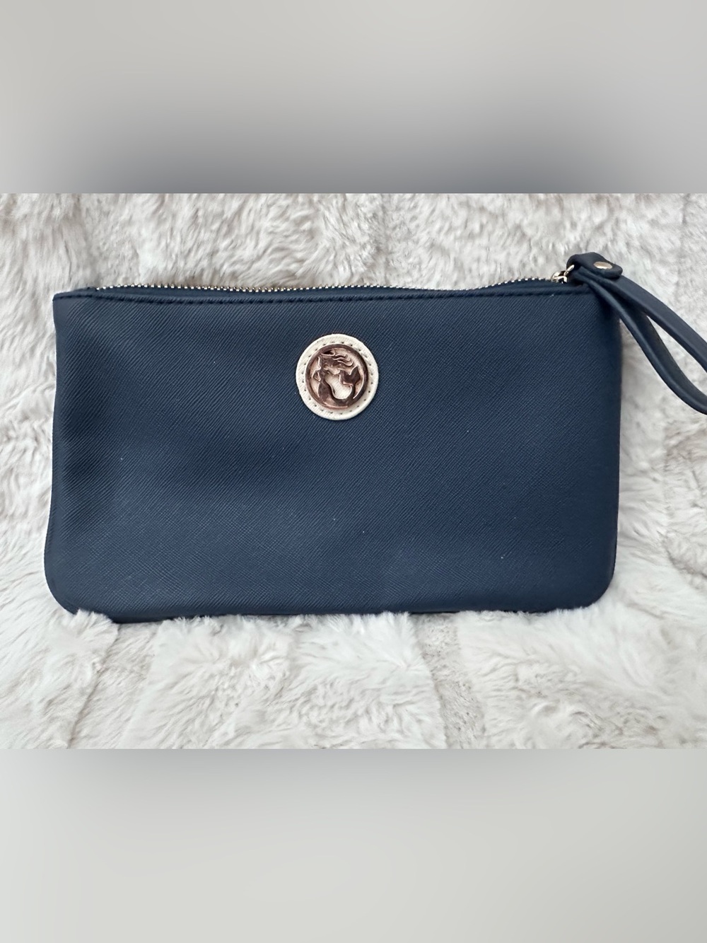 Spartina 449 Navy Blue Wristlet Clutch with Medallion Accent